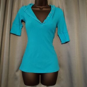 Thermal-style half sleeved hoodie